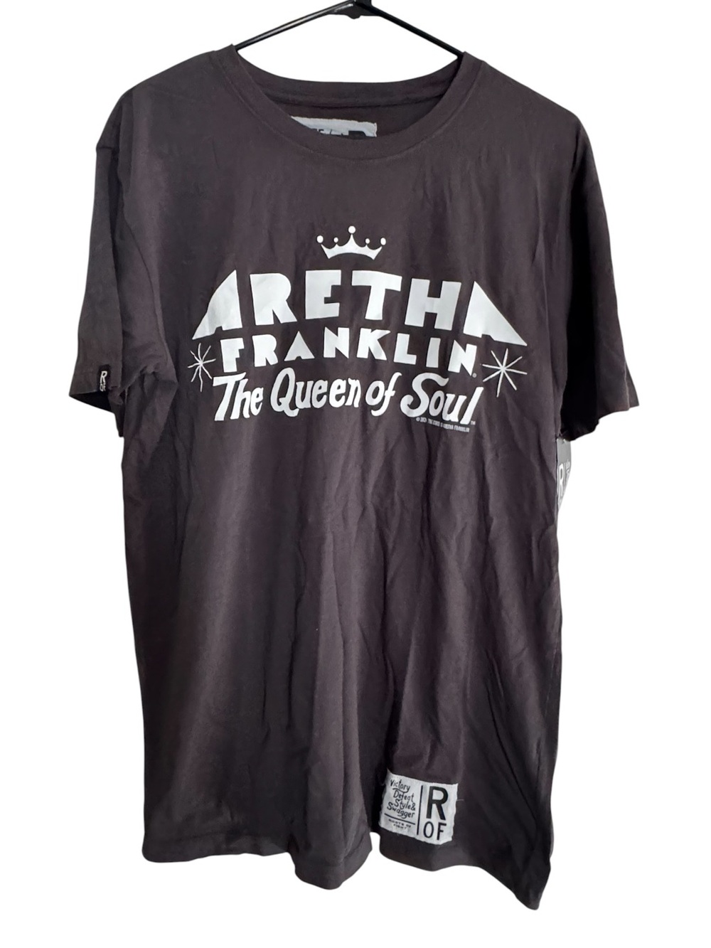 Aretha Franklin 'The Queen of Soul' Gray Graphic T-Shirt NWT MINT R&B